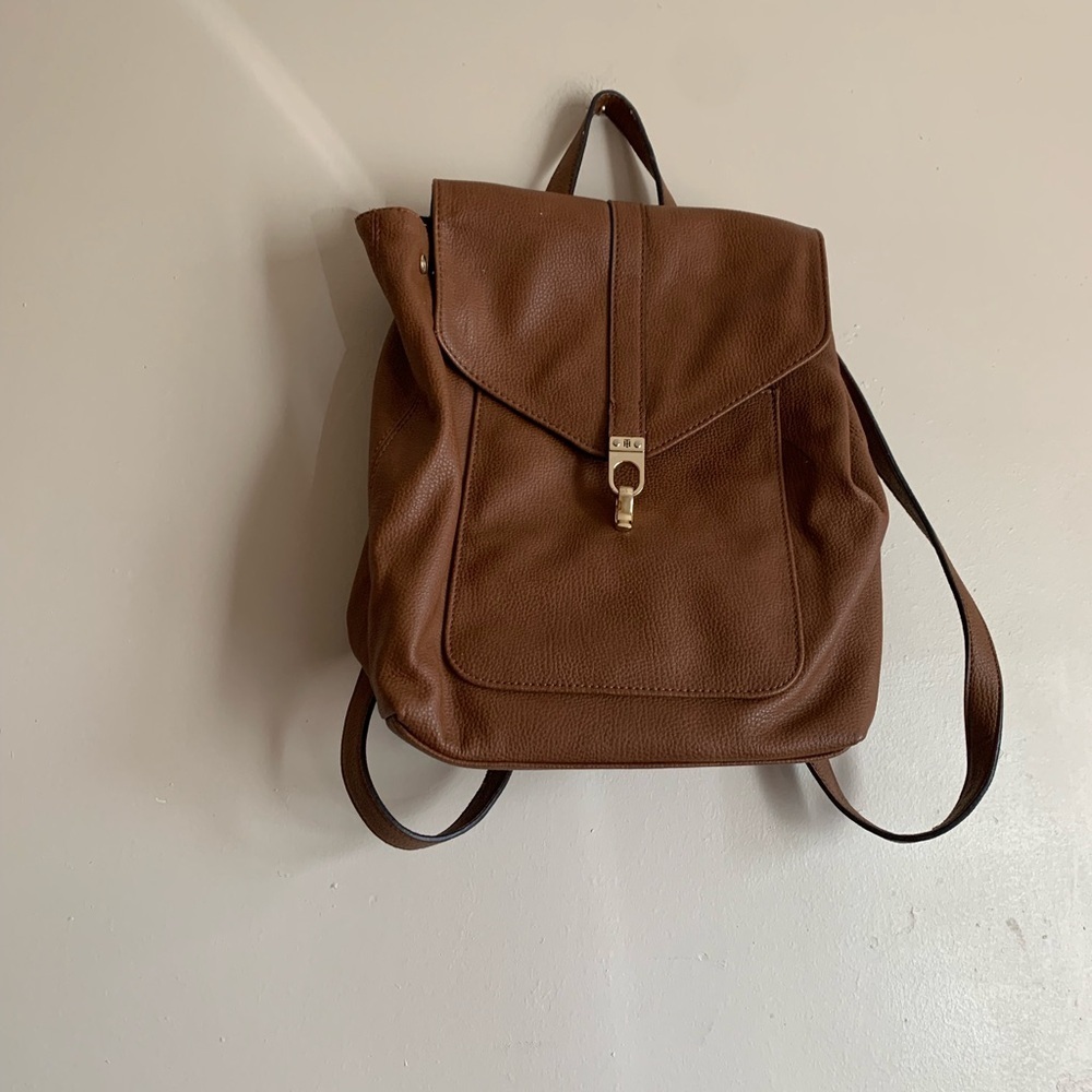 Tommy Hilfiger Leather Brown Bag Backpack Small Women Accessories